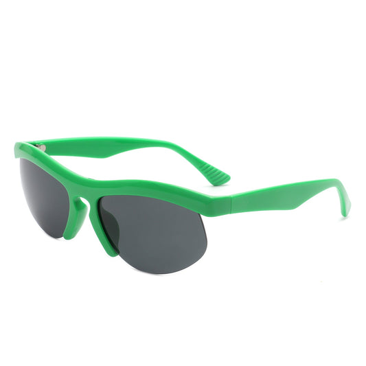 Fliygua - Rectangle Half Frame Sport Square Sunglasses